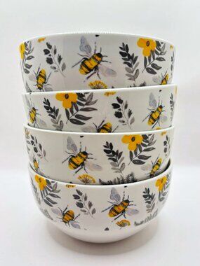 Brand New w/ Tags - Royal Norfolk Ceramic Bee Bowls - Set of 4